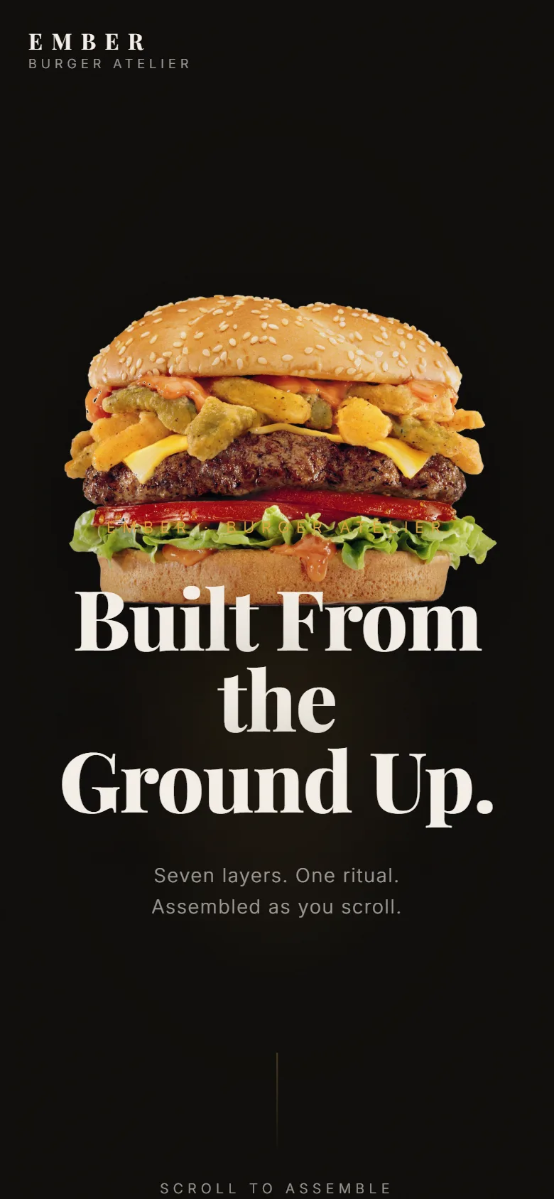 Burger house scroll story on a phone