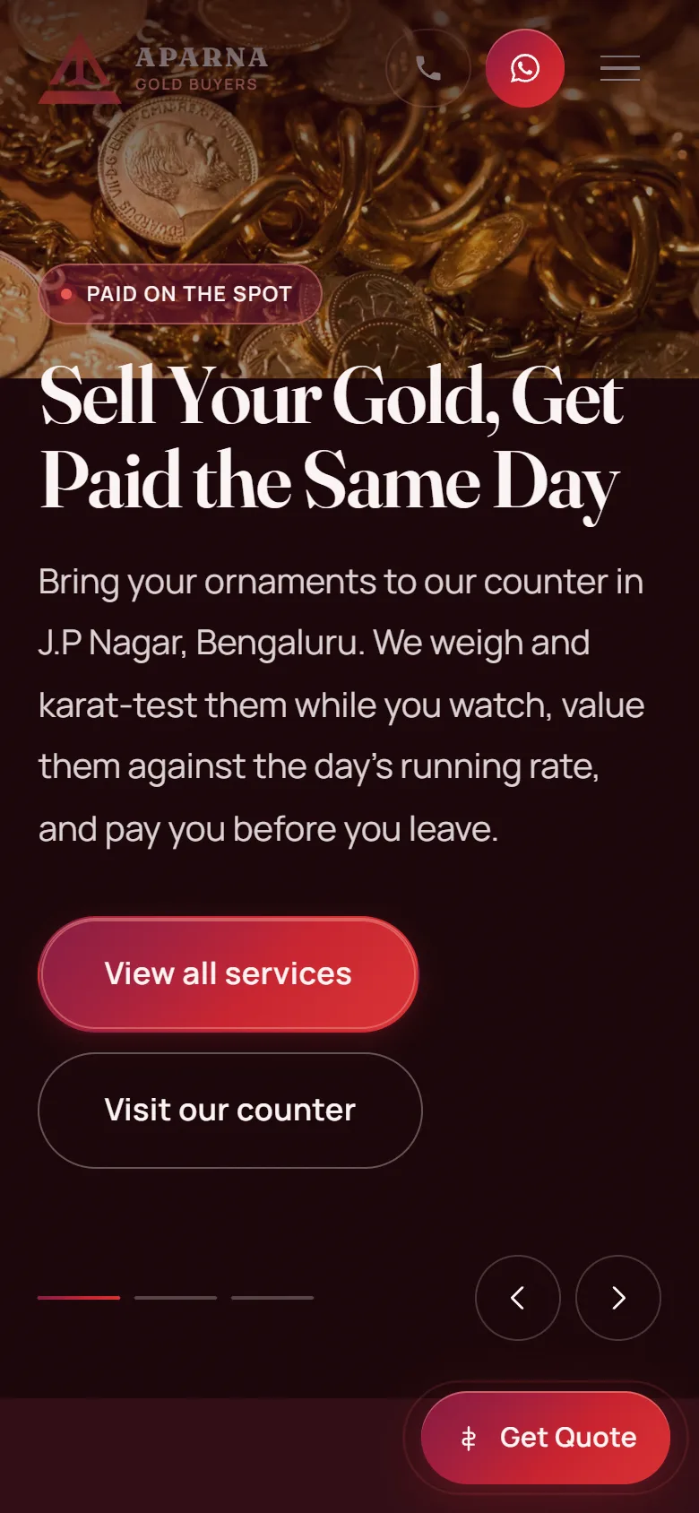 Aparna Gold Buyers on a phone